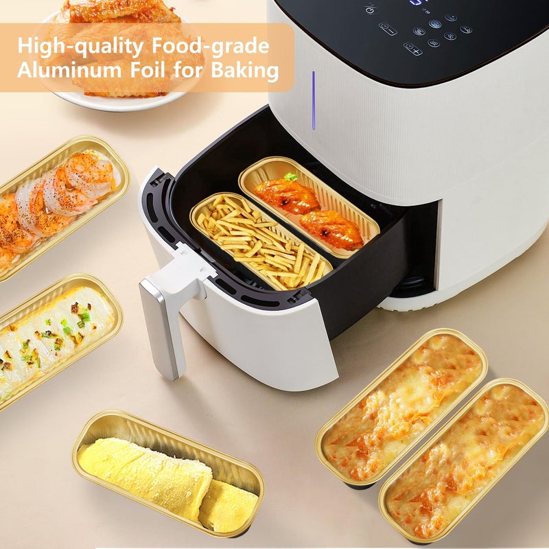 Ruckae 100 Pack Mini Loaf Pan Mini Loaf Baking Pans with Lids and Spoons,Disposable Aluminum Foil Pans, Rectangle Tin Foil Pans with Lids for Home, Pary, Picnics (Black Gold) - Image 5